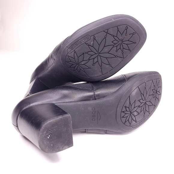 Abeo Black Block Heel Slip On Loafer Shoes 9 - Picture 5 of 7